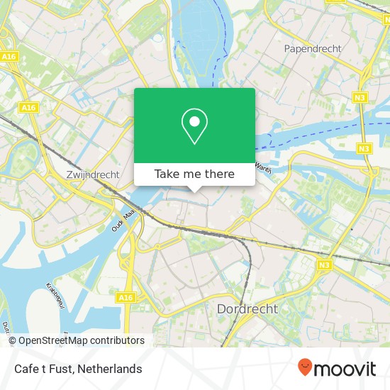 Cafe t Fust, Lange Breestraat 3311 VK Dordrecht map