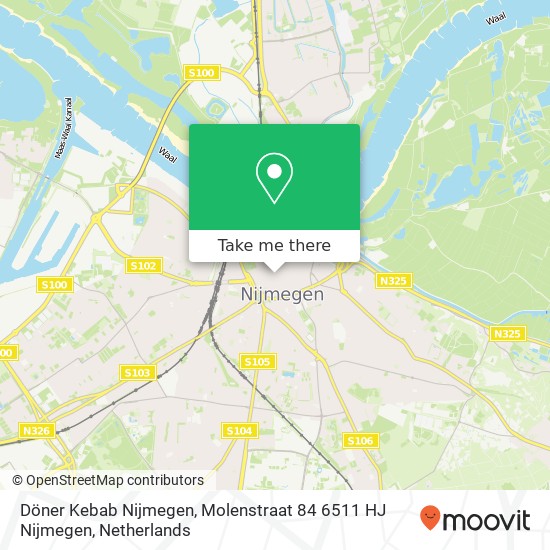 Döner Kebab Nijmegen, Molenstraat 84 6511 HJ Nijmegen map