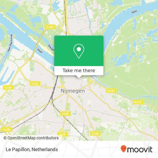 Le Papillon, Burchtstraat 63 6511 RC Nijmegen map