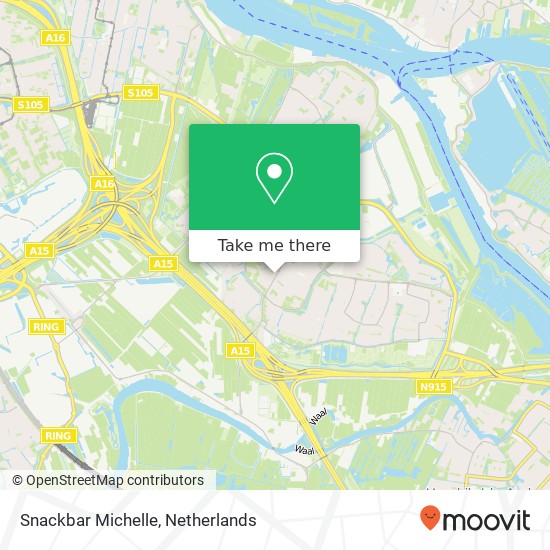 Snackbar Michelle, Geerlaan 92 2981 AV Ridderkerk map