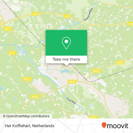 Het Koffiehart, Rijksweg 228 7011 EE Doetinchem map