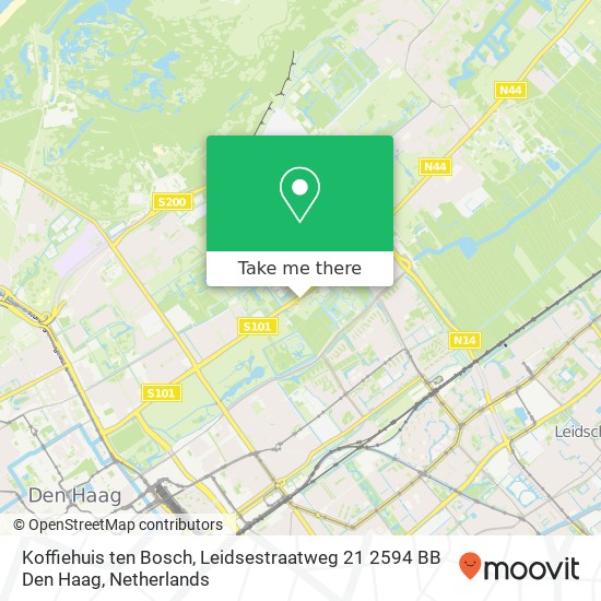 Koffiehuis ten Bosch, Leidsestraatweg 21 2594 BB Den Haag map