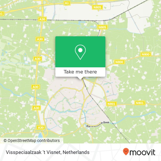 Visspeciaalzaak 't Visnet, Nieuwstraat 38 3771 AT Barneveld Karte