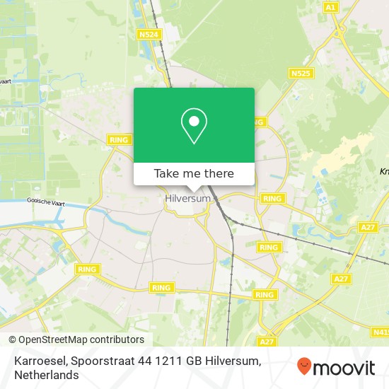 Karroesel, Spoorstraat 44 1211 GB Hilversum map