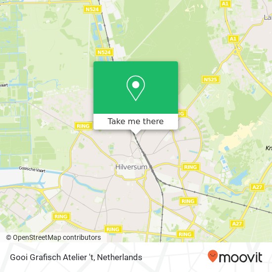 Gooi Grafisch Atelier 't, Noorderweg 96 1222 TK Hilversum map