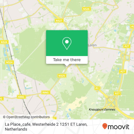 La Place_cafe, Westerheide 2 1251 ET Laren Karte