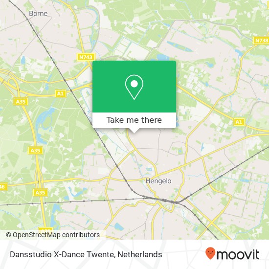 Dansstudio X-Dance Twente, Achterhoekse Molenweg 271-7 7556 GL Hengelo map