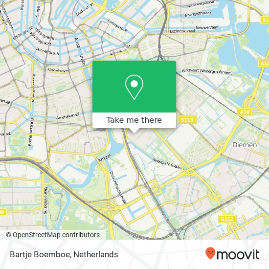 Bartje Boemboe, Middelhoffstraat 6 1097 NK Amsterdam Karte