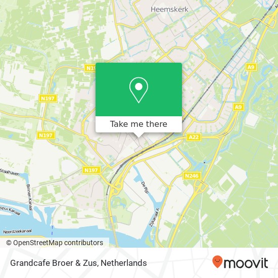 Grandcafe Broer & Zus, Schans 10 1947 JR Beverwijk map