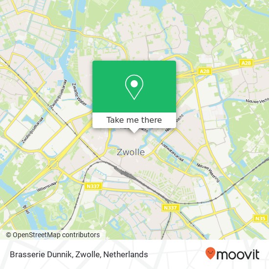 Brasserie Dunnik, Zwolle, Broerenstraat 8011 VB Zwolle map