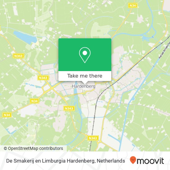 De Smakerij en Limburgia Hardenberg, Smederijstraat 4 Hardenberg map