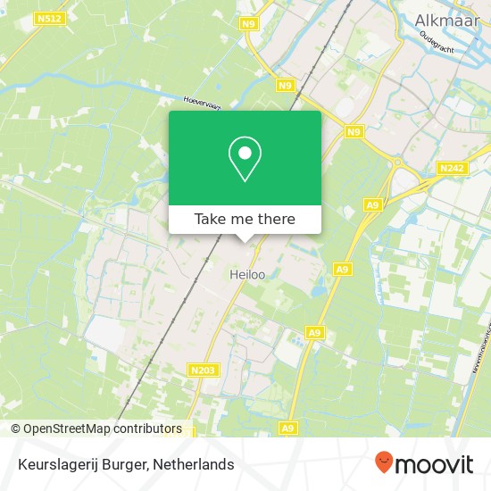 Keurslagerij Burger, 't Loo 27 1851 HT Heiloo map