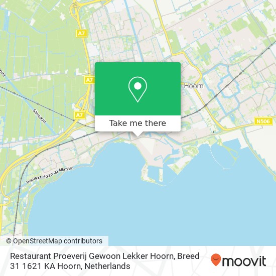 Restaurant Proeverij Gewoon Lekker Hoorn, Breed 31 1621 KA Hoorn map