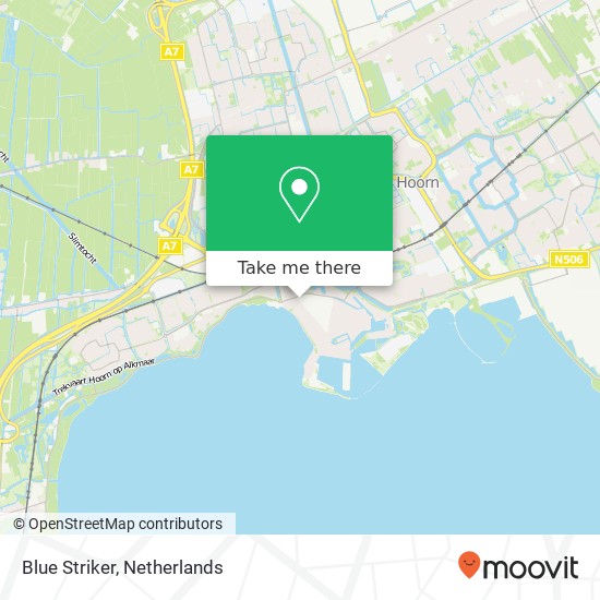 Blue Striker, Grote Noord 130 1621 KM Hoorn map