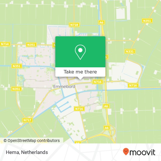 Hema, Lange Nering 54 8302 ED Emmeloord map