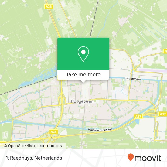 't Raedhuys, Raadhuisstraat 6 7901 BN Hoogeveen map