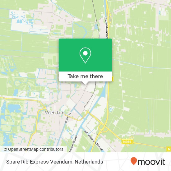 Spare Rib Express Veendam, Beneden Oosterdiep 9645 Veendam map