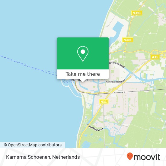 Kamsma Schoenen, Kleine Bredeplaats 22 8861 BV Harlingen Karte