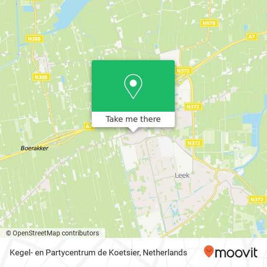 Kegel- en Partycentrum de Koetsier, Hoofdstraat 34 9356 AX Tolbert map