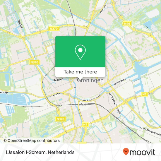 IJssalon I-Scream, Oude Kijk in 't Jatstraat 23 9712 EA Groningen map