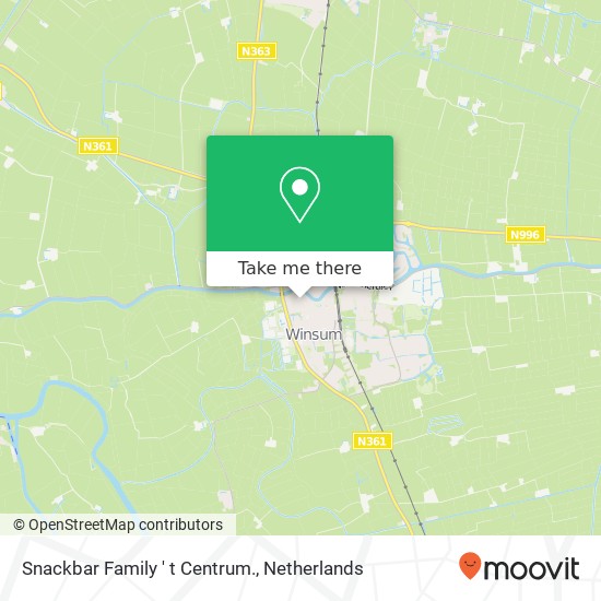 Snackbar Family ' t Centrum., R. Praediniusstraat 9951 CB Winsum map