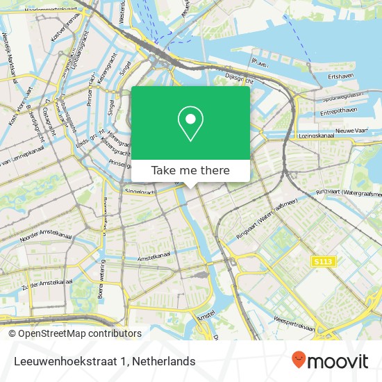 Leeuwenhoekstraat 1, 1091 RX Amsterdam Karte