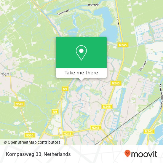 Kompasweg 33, 1825 LT Alkmaar map