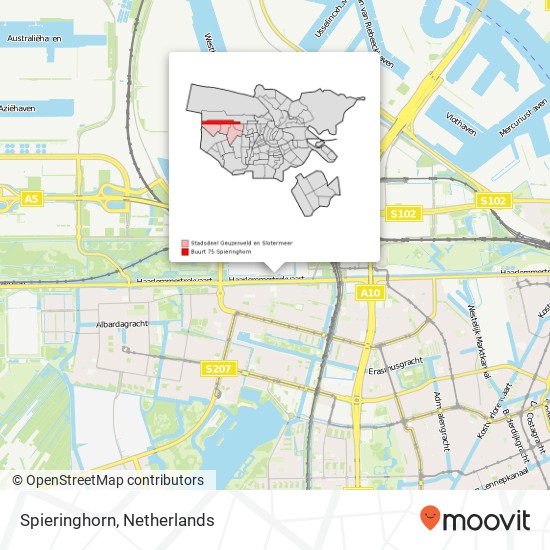 Spieringhorn, 1043 Amsterdam map