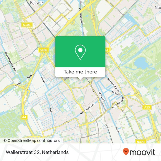 Wallerstraat 32, 2613 ZS Delft Karte