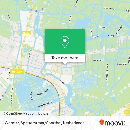 Wormer, Spatterstraat/Sporthal map