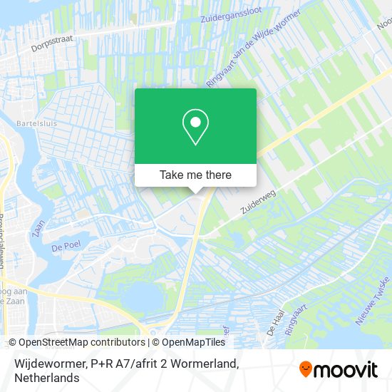 Wijdewormer, P+R A7 / afrit 2 Wormerland Karte