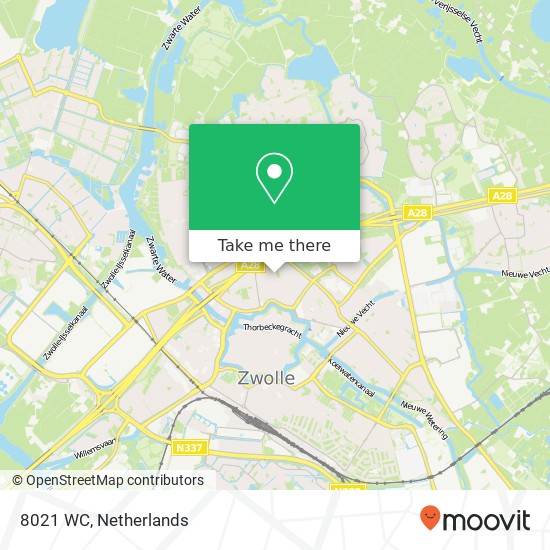 8021 WC, 8021 WC Zwolle, Nederland Karte