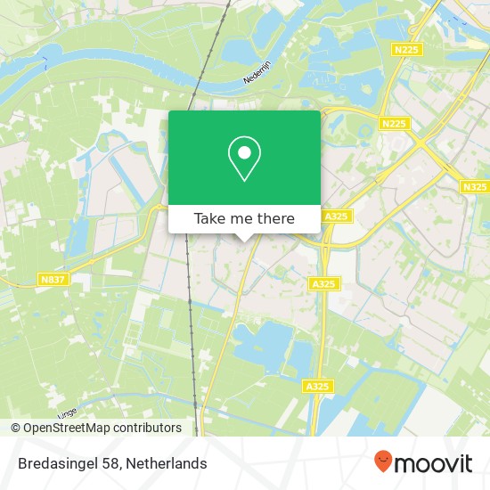 Bredasingel 58, 6843 RE Arnhem map