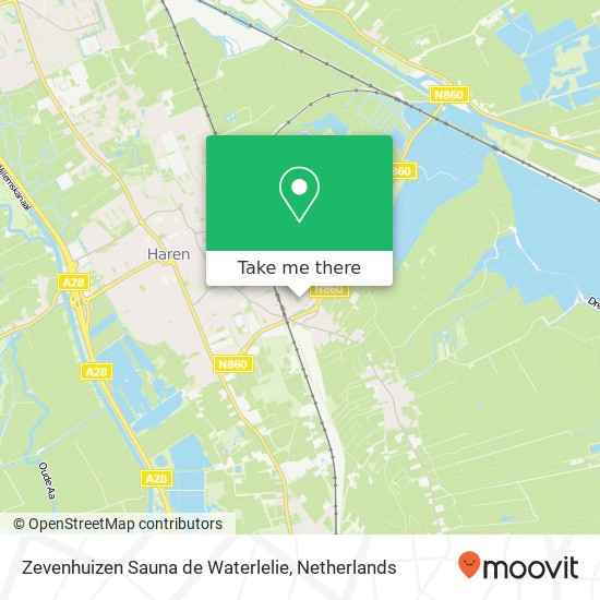 Zevenhuizen Sauna de Waterlelie, Vijverpad map