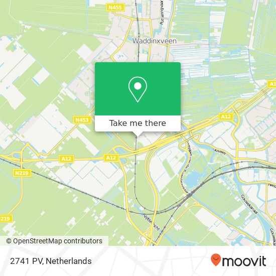 2741 PV, 2741 PV Waddinxveen, Nederland map