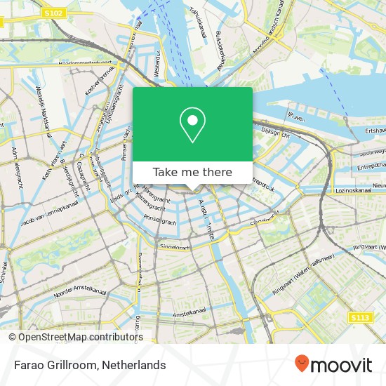 Farao Grillroom, Amstelstraat 41 map