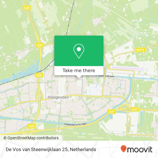 De Vos van Steenwijklaan 25, 7902 NN Hoogeveen Karte