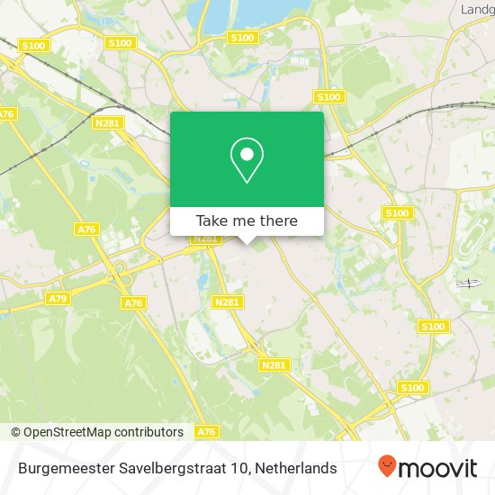 Burgemeester Savelbergstraat 10, 6417 CN Heerlen map