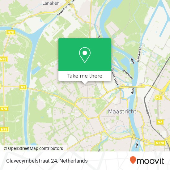 Clavecymbelstraat 24, Clavecymbelstraat 24, 6217 CT Maastricht, Nederland Karte