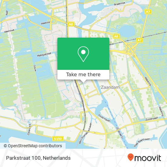 Parkstraat 100, 1506 WG Zaandam map