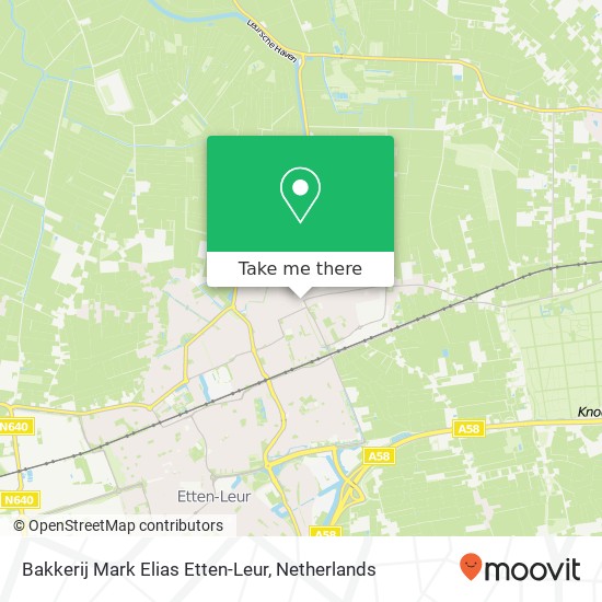 Bakkerij Mark Elias Etten-Leur, Korte Brugstraat 4 map