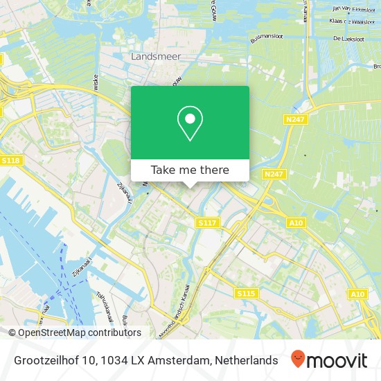 Grootzeilhof 10, 1034 LX Amsterdam Karte
