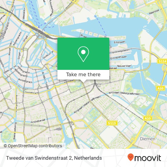 Tweede van Swindenstraat 2, 1093 VR Amsterdam map