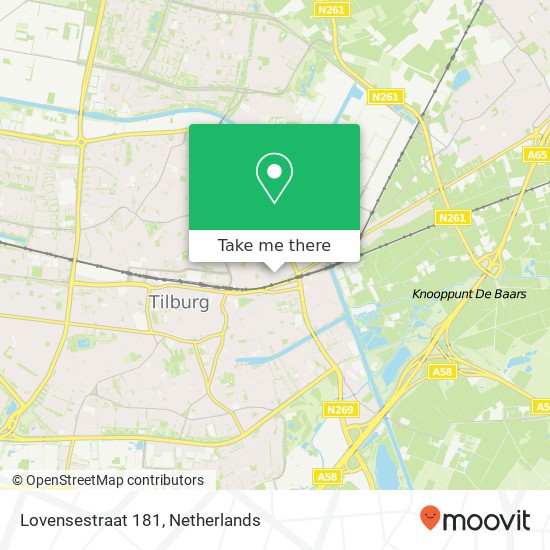 Lovensestraat 181, 5014 DR Tilburg map