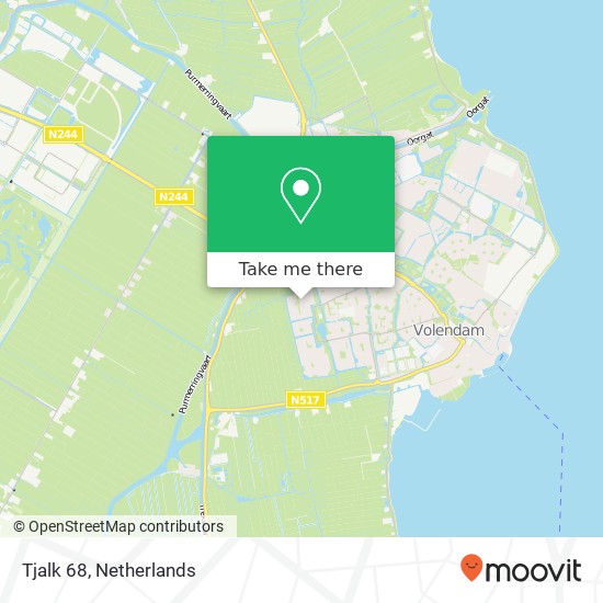 Tjalk 68, 1132 GZ Volendam map