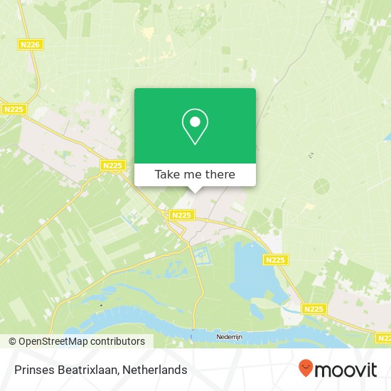 Prinses Beatrixlaan, 3958 Amerongen map