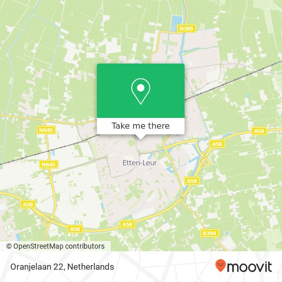 Oranjelaan 22, Oranjelaan 22, 4872 AZ Etten-Leur, Nederland map