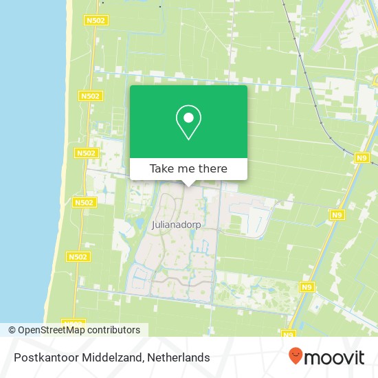 Postkantoor Middelzand, Middelzand 1013 Karte