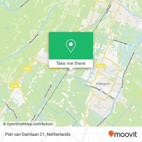 Piet van Damlaan 21, 2182 NM Hillegom map