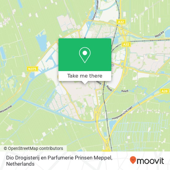 Dio Drogisterij en Parfumerie Prinsen Meppel, Rembrandtplein 42 map